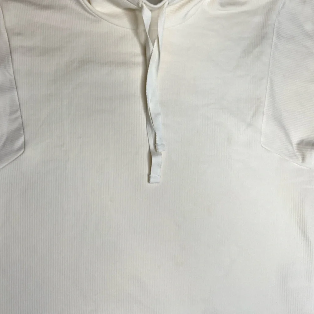 NWT Madewell MWL Ribbed Funnelneck Sweatshirt Medium Cream Relaxed Slouchy Boxy - Picture 6 of 9